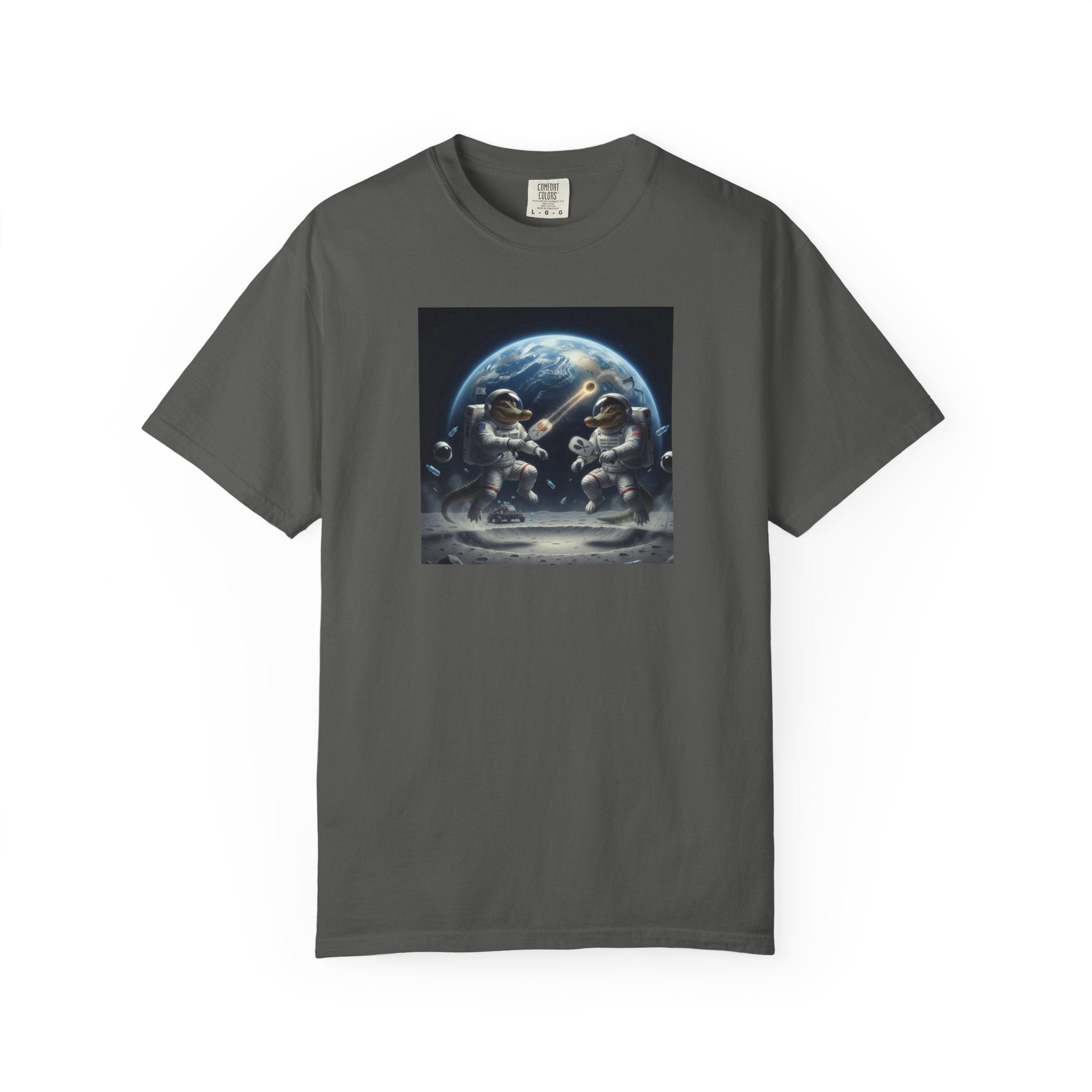 Gator Lunar Pickleball  T-shirt | Earth Background, Spacewalk Illustration
