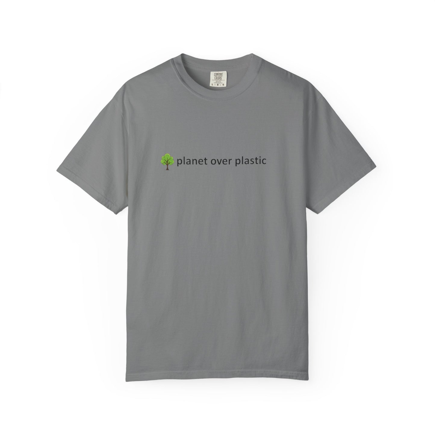 planet over plastic T-shirt | environmental tree slogan tee