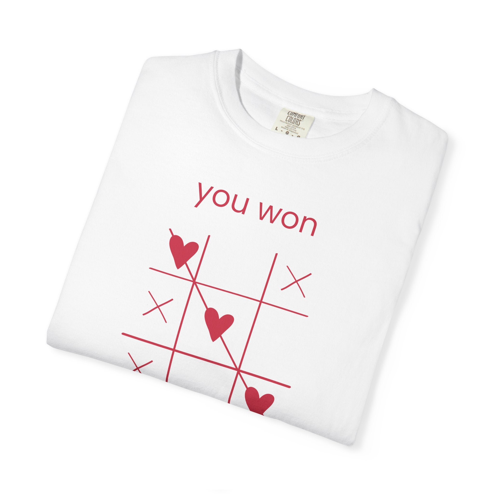 You Won My Heart tic tac toe T-shirt | Valentine heart game tee