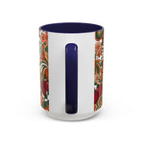 Vintage Cherry Strawberry Pattern Accent Mug | 11oz 15oz