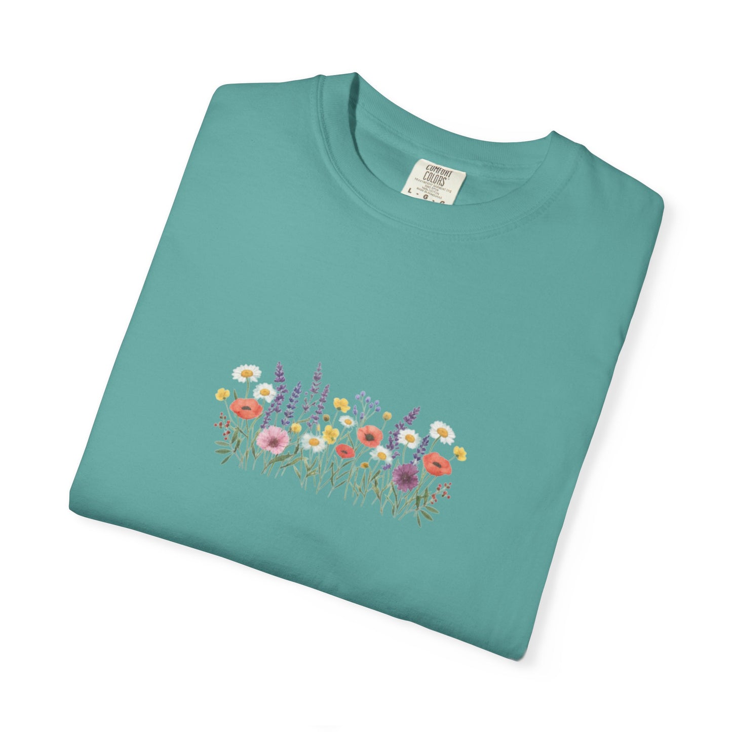 Wildflower Meadow watercolor floral design T-shirt | botanical garden tee