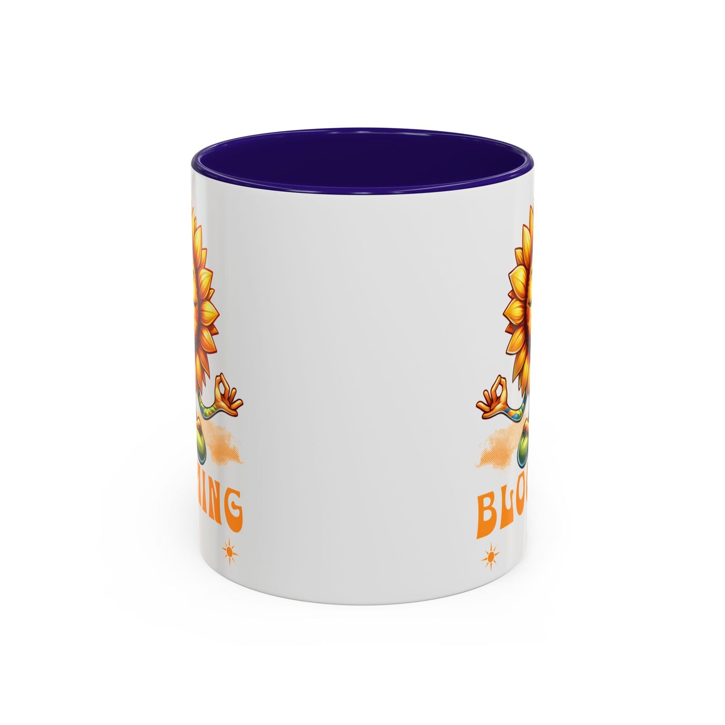 Blooming Sunflower Mug | Yoga Meditating Sunflower Ceramic Mug