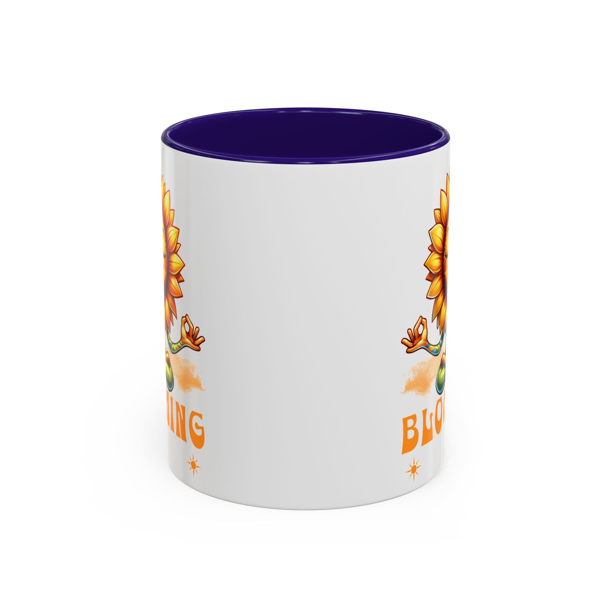 Blooming Sunflower Mug | Yoga Meditating Sunflower Ceramic Mug