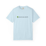 planet over plastic T-shirt | environmental tree slogan tee