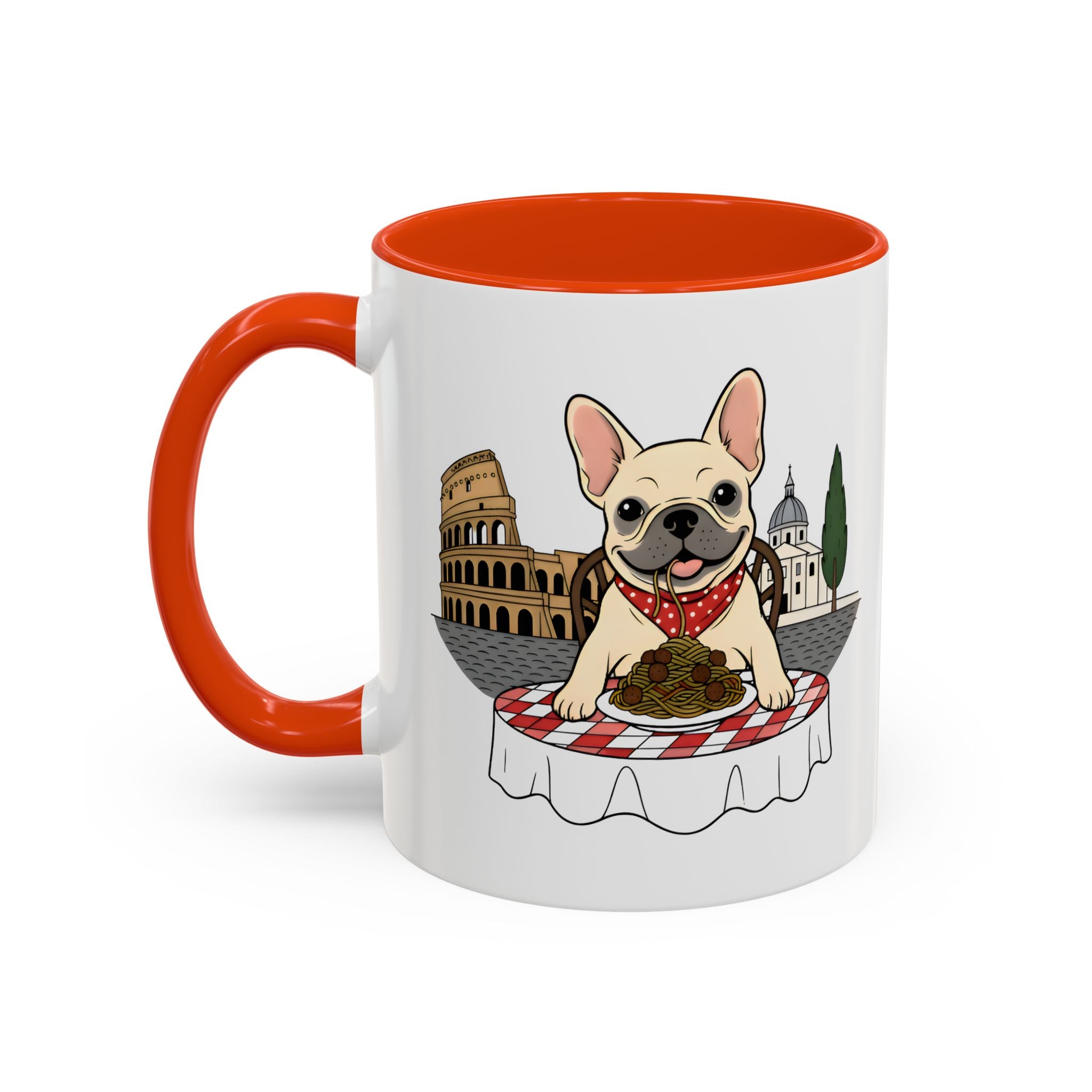 French Bulldog Pasta in Rome Mug | Ceramic Coffee Cup