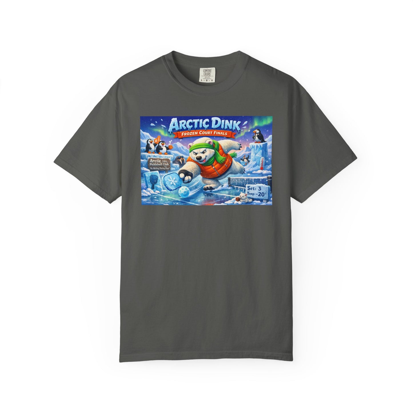 Arctic Dink Polar Bear Pickleball T-Shirt | Retro Game Art