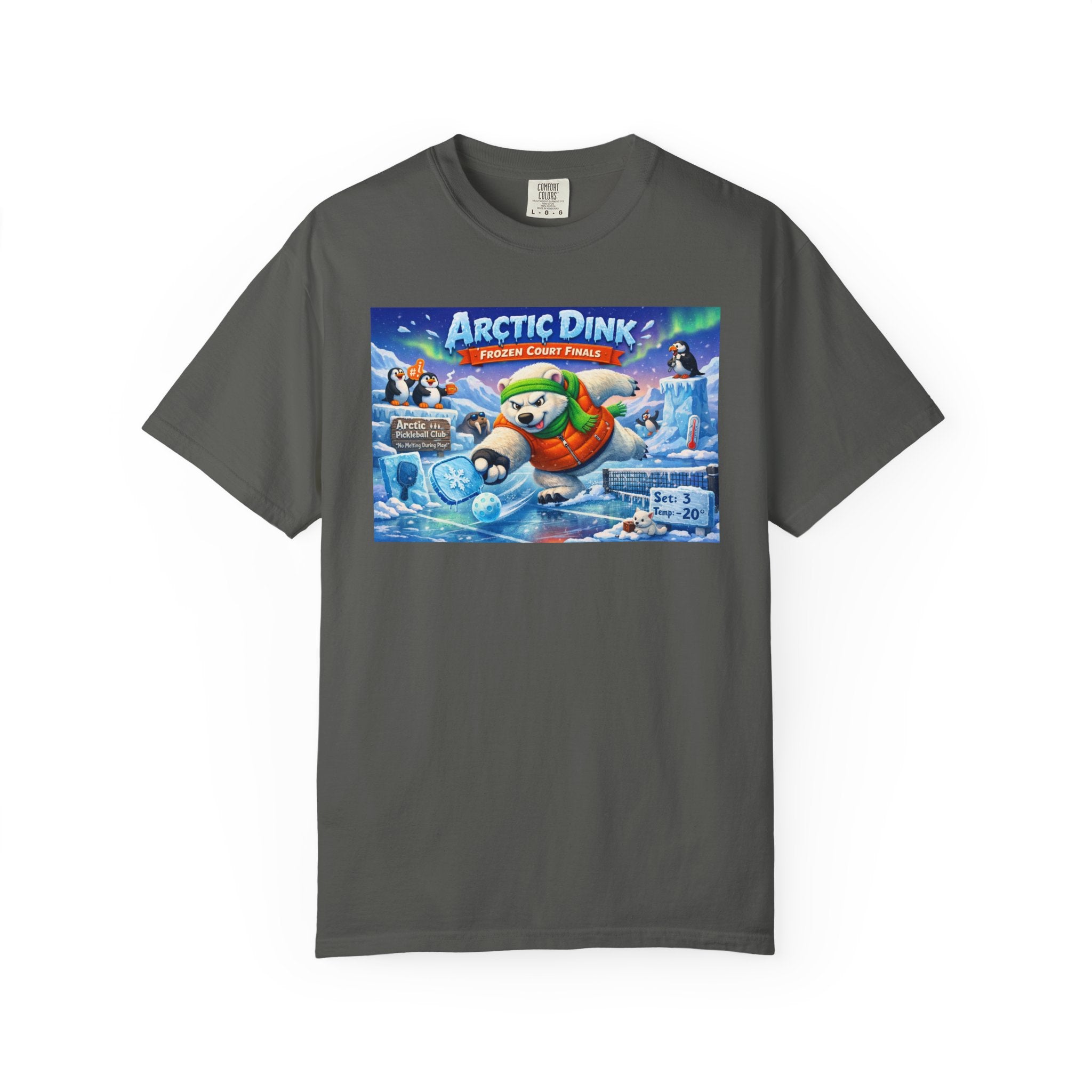 Arctic Dink Polar Bear Pickleball T-Shirt | Retro Game Art
