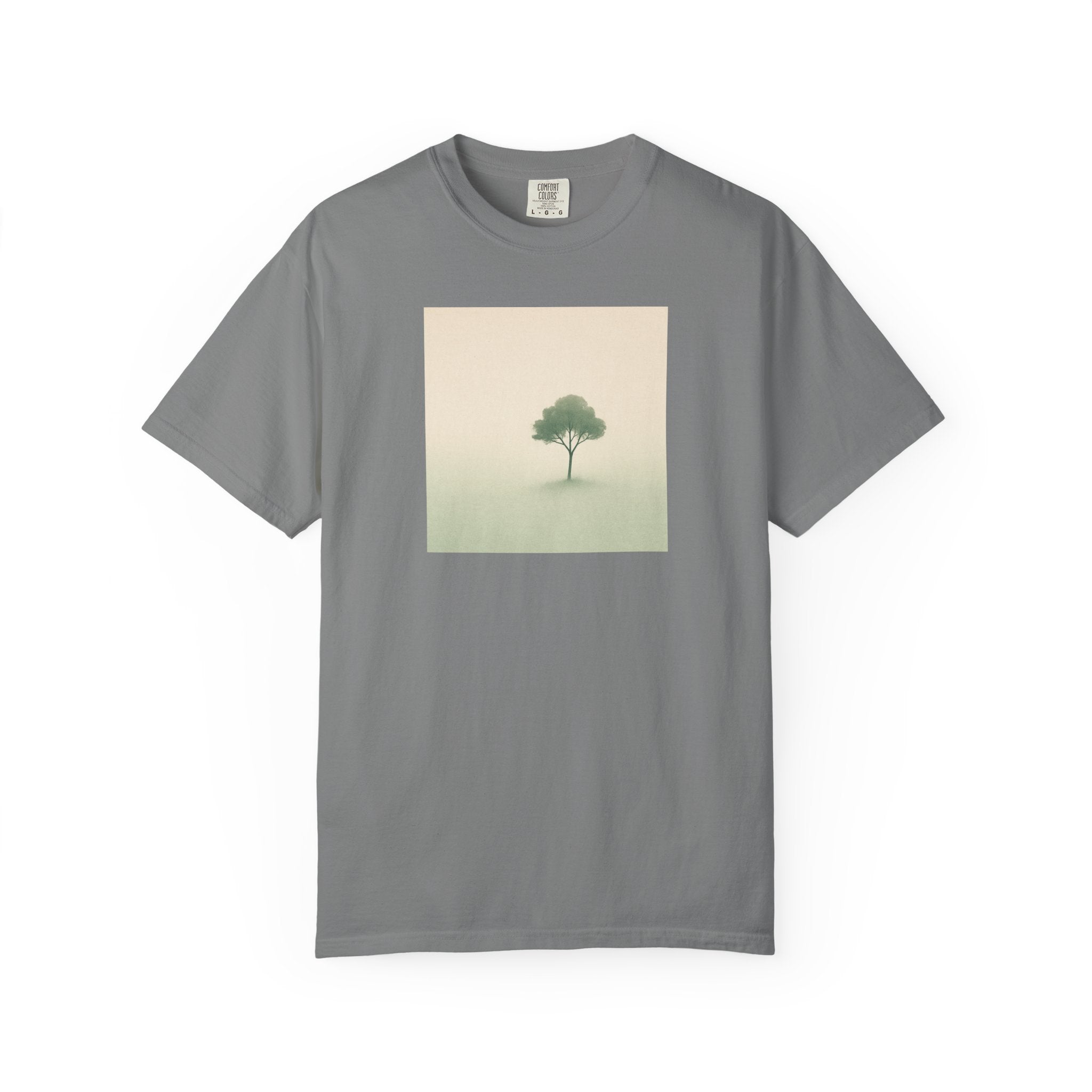 Solitary Tree Minimalist Artwork T-Shirt | Nature Square Print