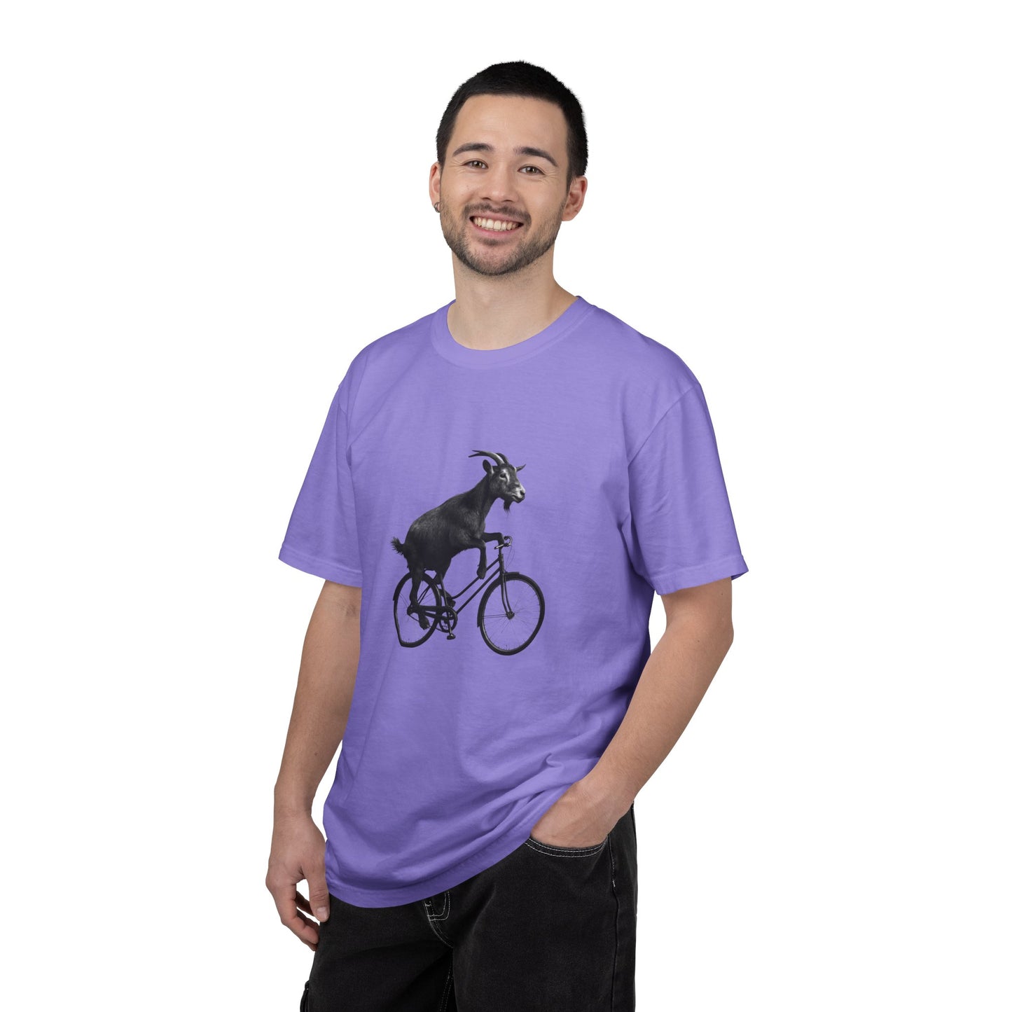 Goat Riding Bicycle T-shirt | Funny Animal Bike Tee
