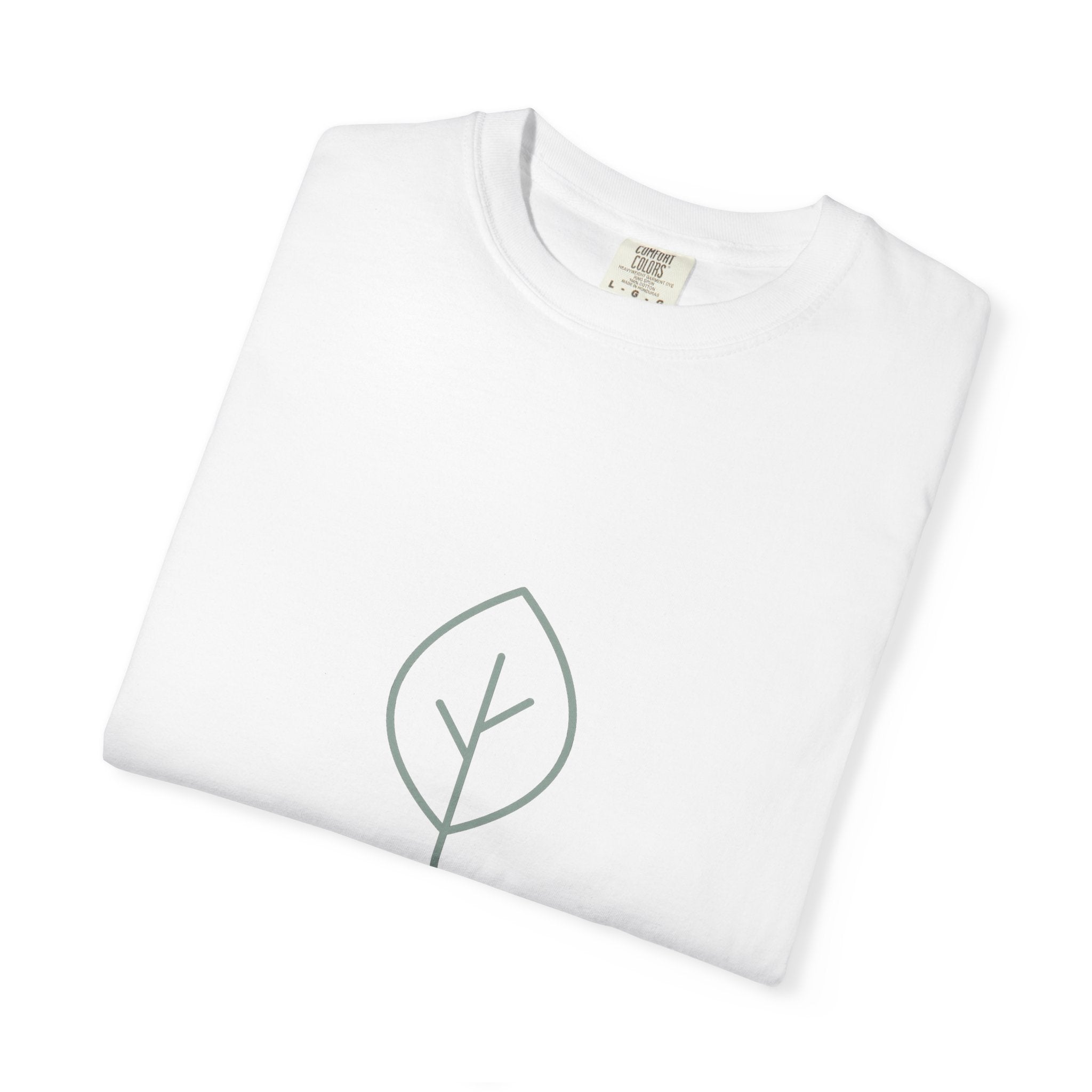 Minimal Green Leaf icon T-Shirt | Eco Nature Graphic Tee