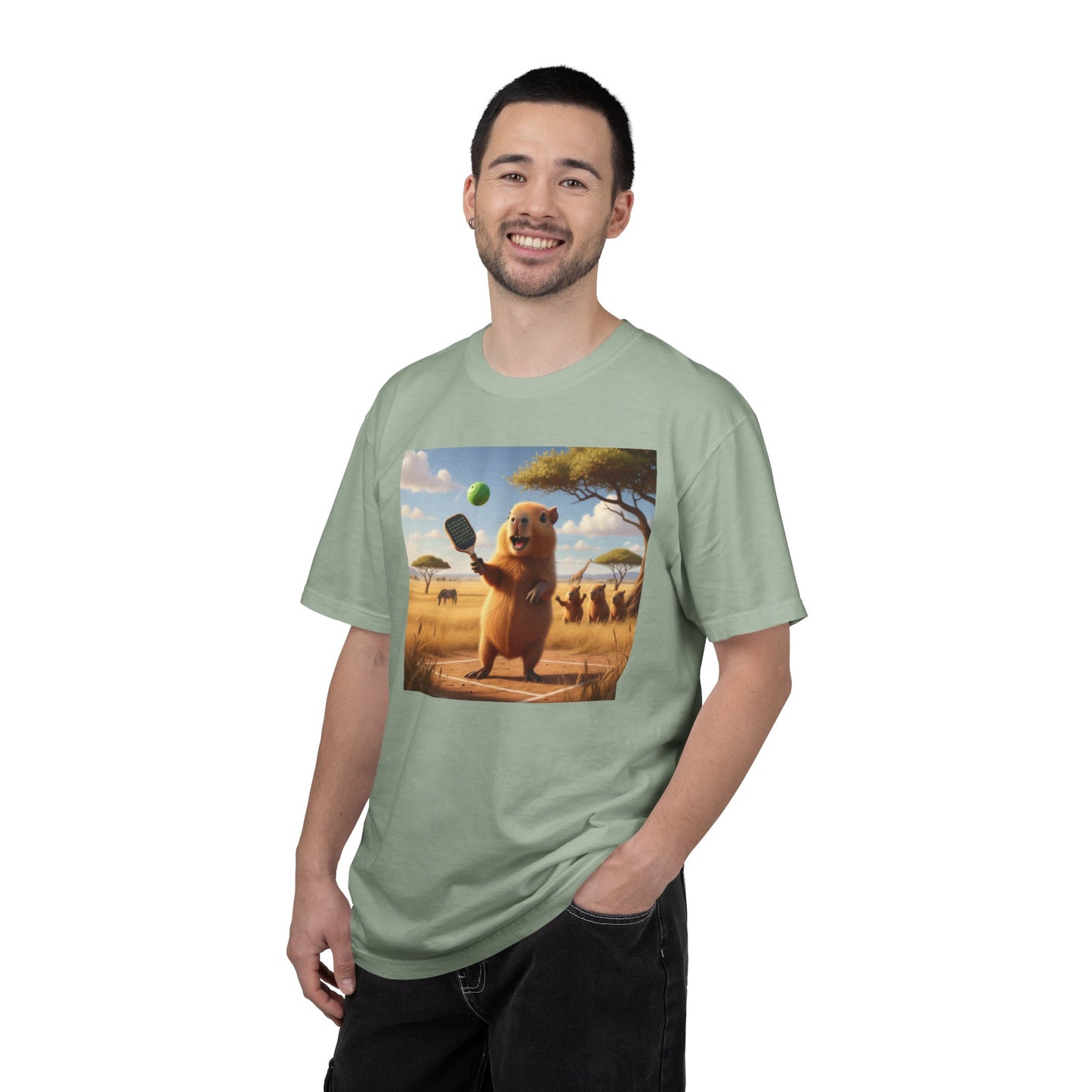 Capybara Pickleball T-shirt | Cute Animal Sports Meme