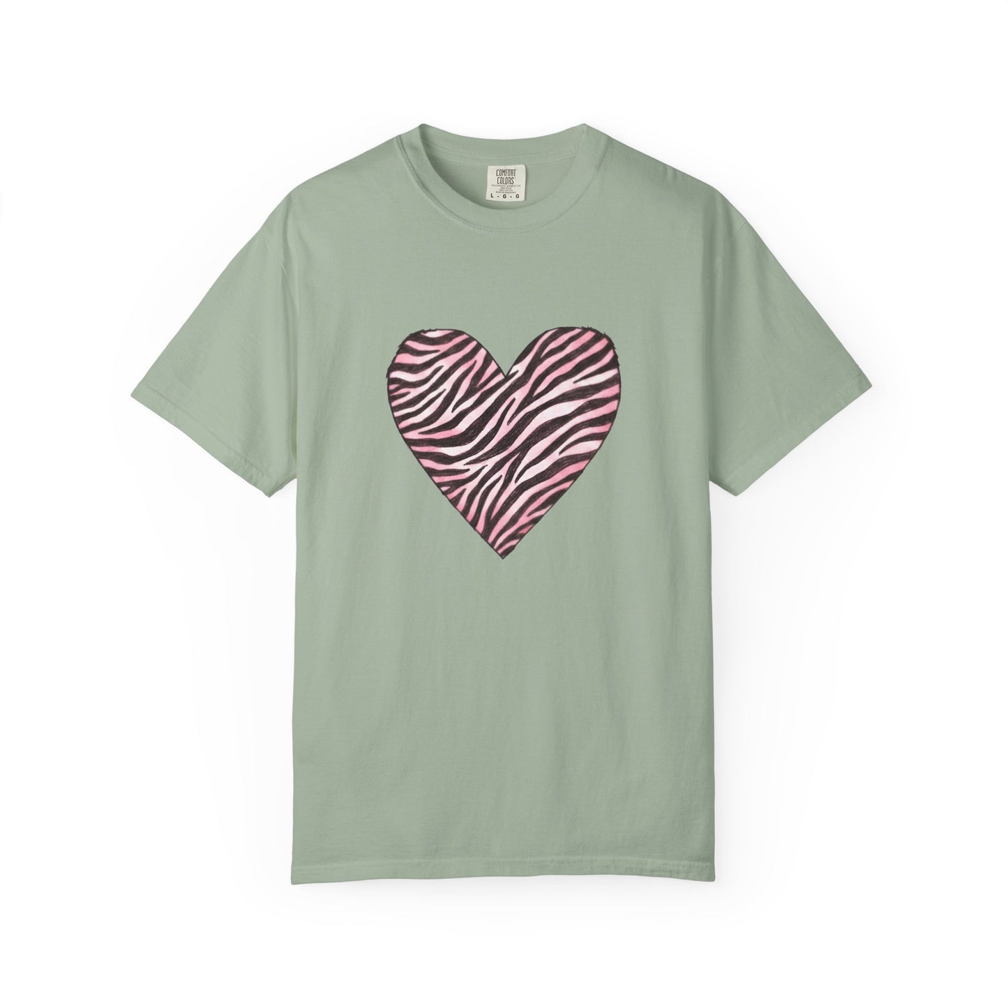 Pink Heart Zebra T-shirt | Romantic Zebra Heart Design