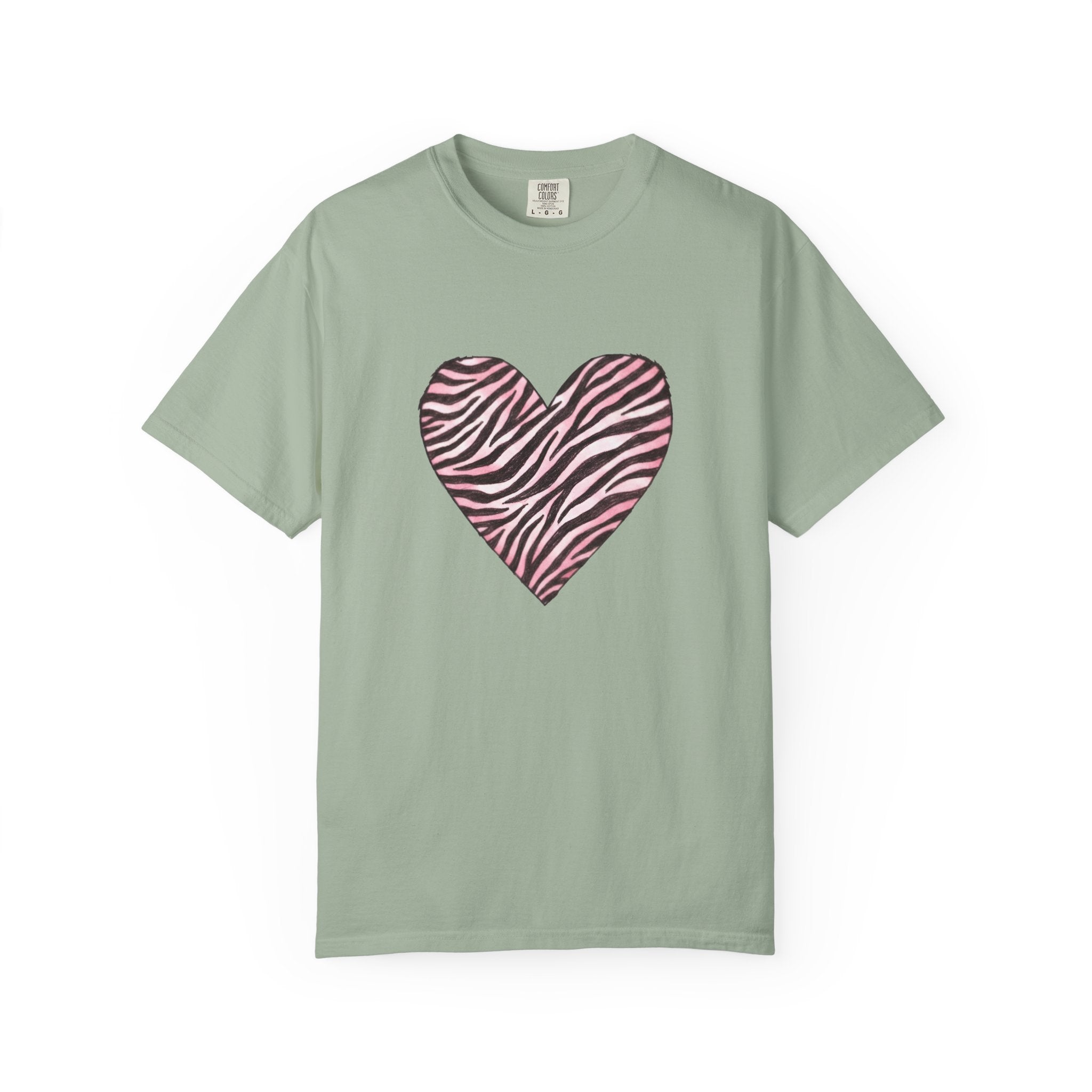 Pink Heart Zebra T-shirt | Romantic Zebra Heart Design