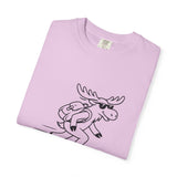 Skateboarding Moose T-shirt | Skateboard Cartoon Graphic Tee