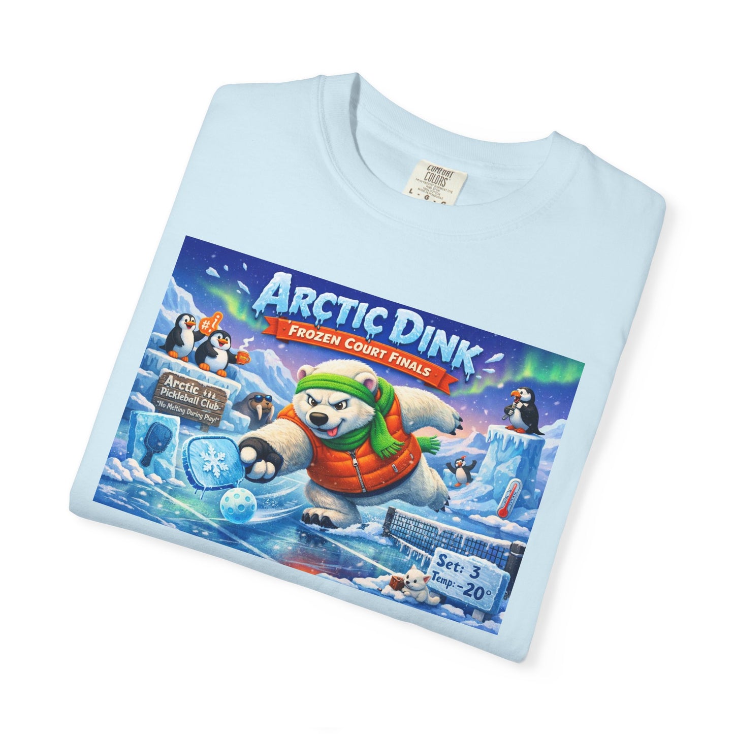 Arctic Dink Polar Bear Pickleball T-Shirt | Retro Game Art