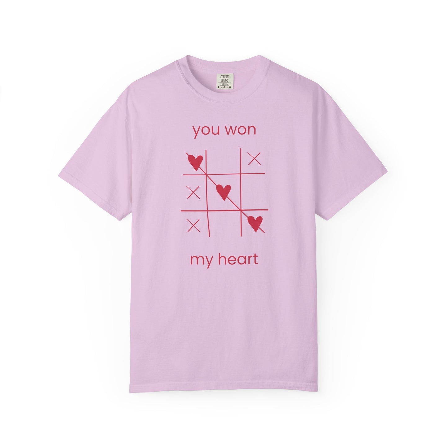 You Won My Heart tic tac toe T-shirt | Valentine heart game tee