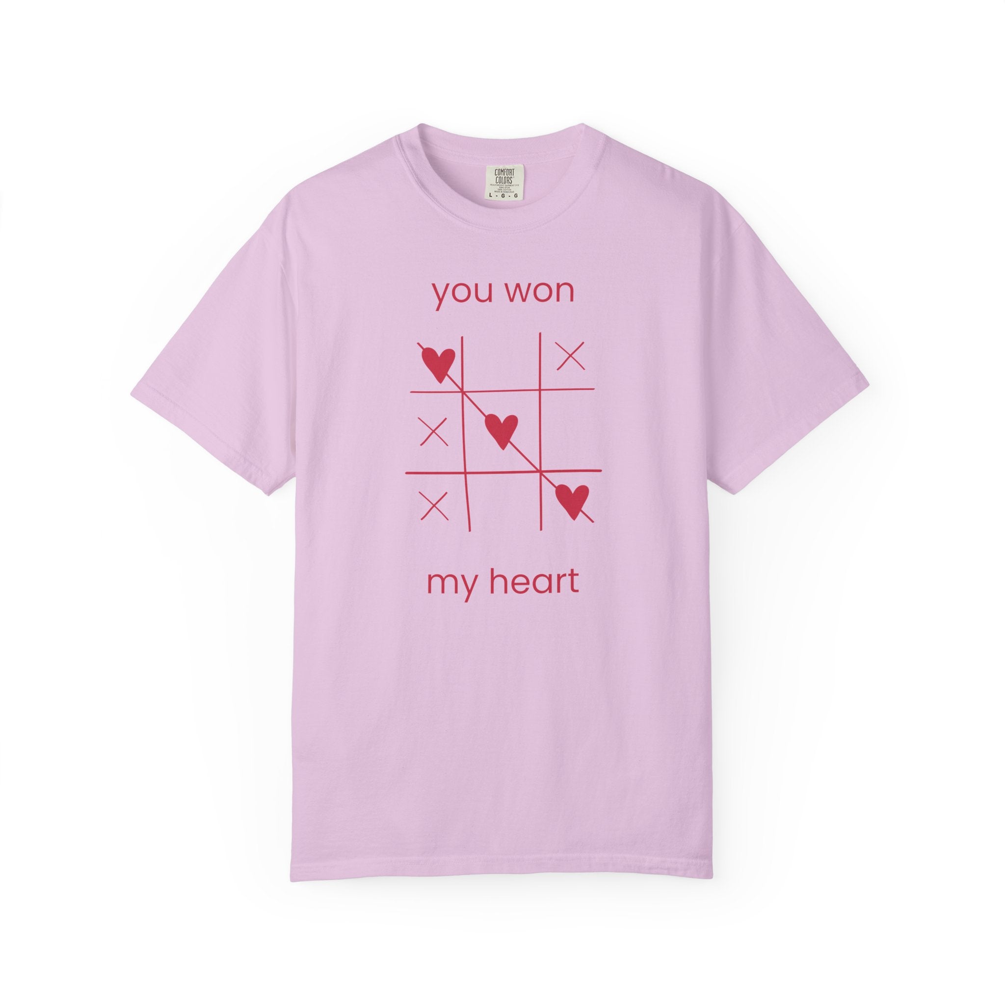 You Won My Heart tic tac toe T-shirt | Valentine heart game tee