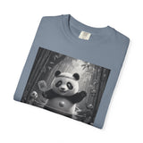 Panda Pickleball Bamboo Forest T-Shirt | Monochrome Kawaii Sports Decor
