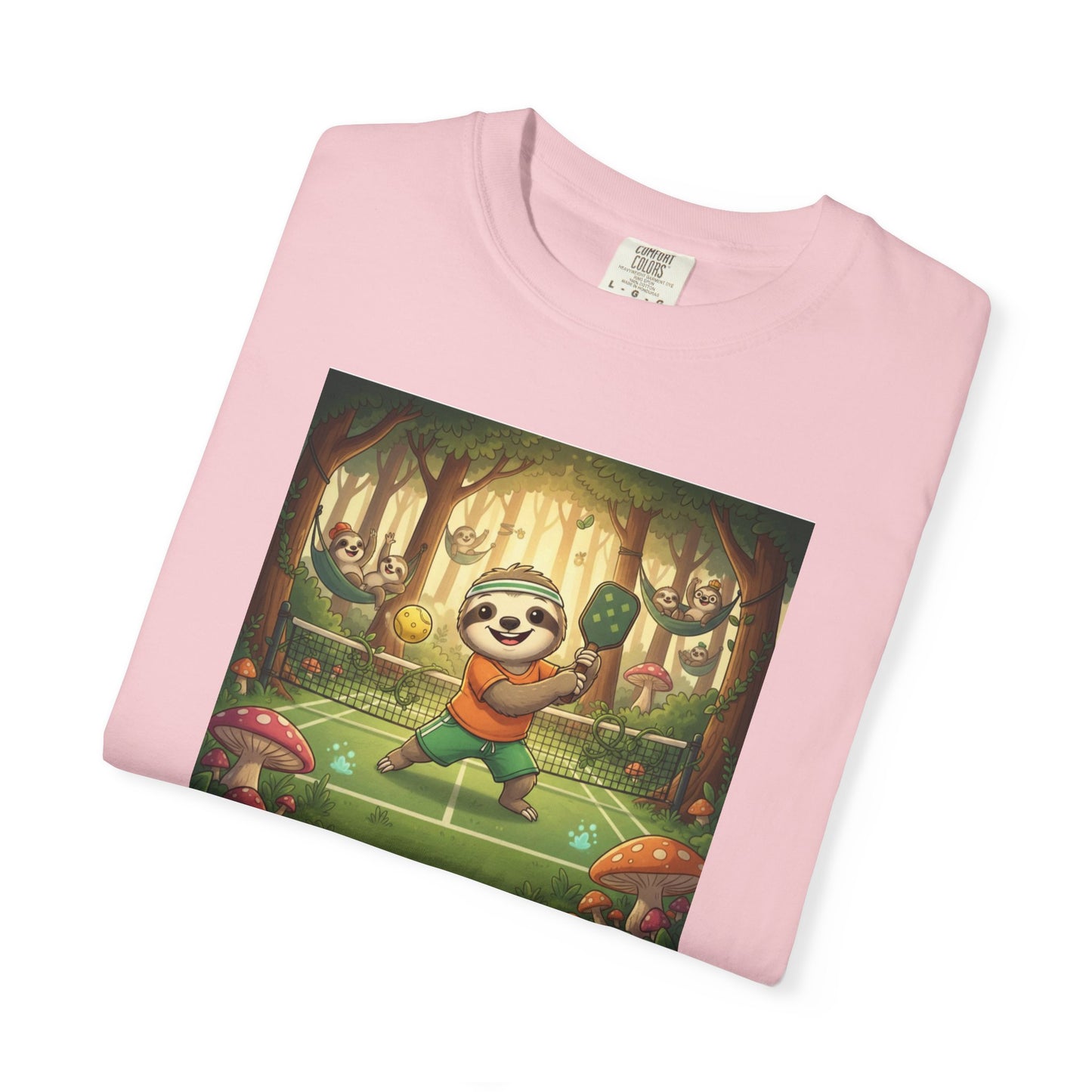 Sloth Pickleball Illustration T-shirt | Whimsical Forestcore Slow Living