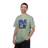Cyberpunk Cat T-shirt | Neon Magic Potion Street Scene