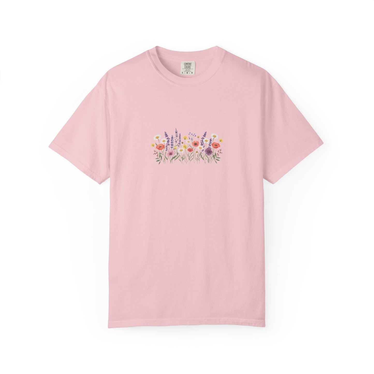 Wildflower Meadow watercolor floral design T-shirt | botanical garden tee