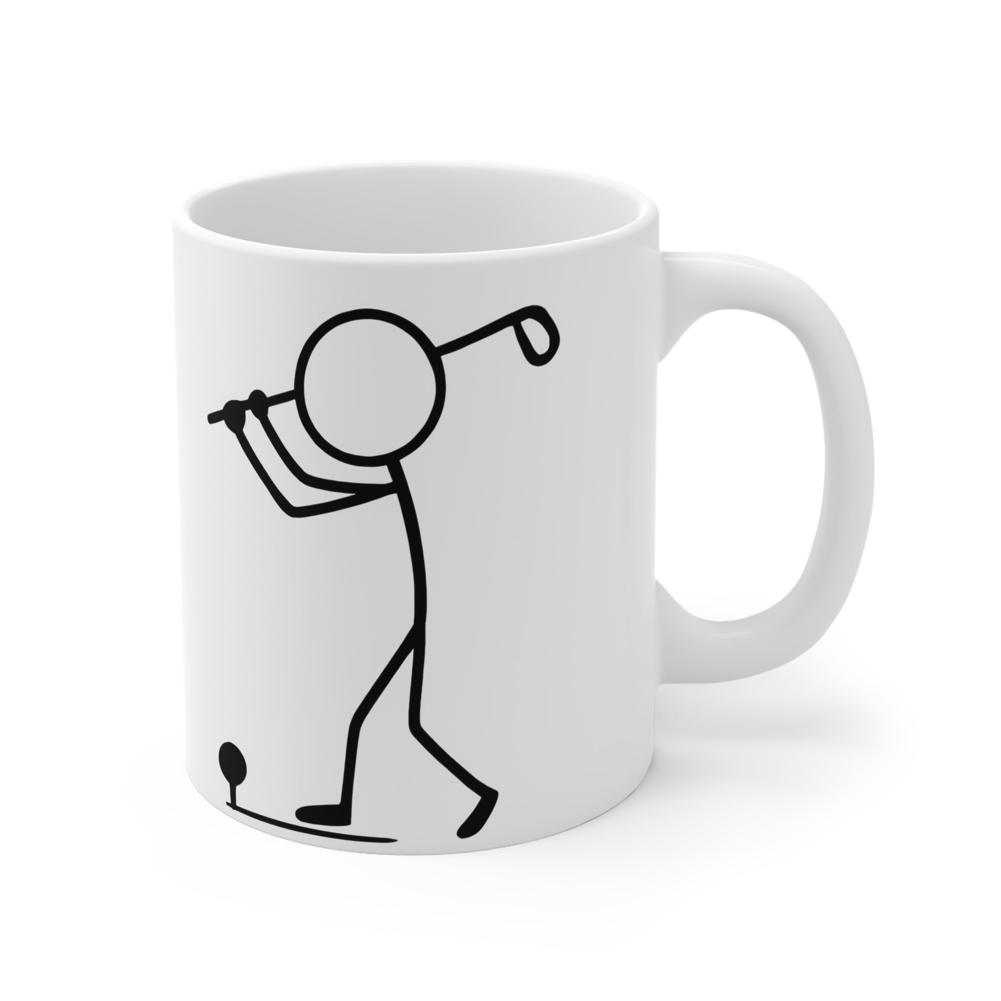 Stick Figure Golfer Mug | Golf Cartoon Coffee Cup