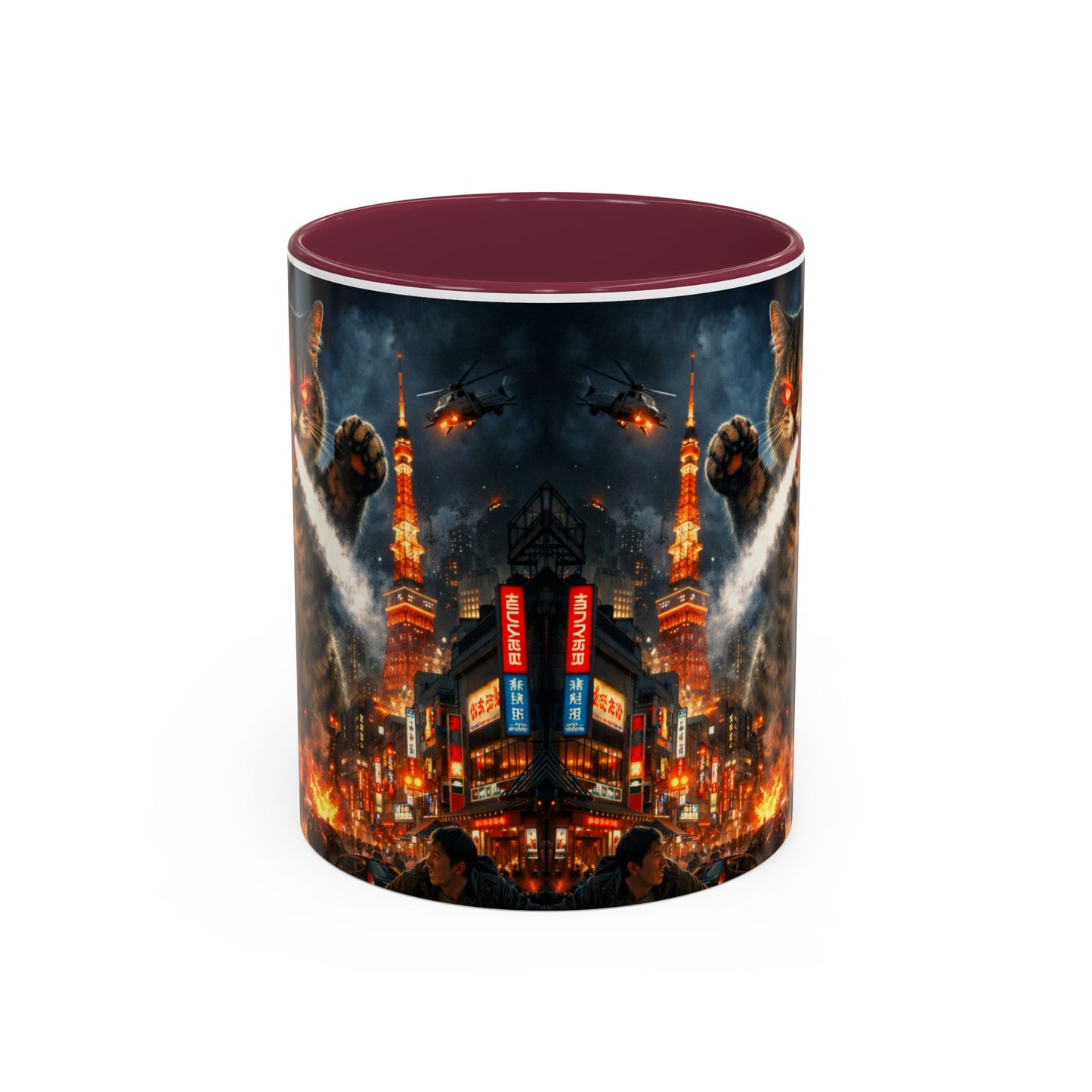 Catzilla Tokyo Cityscape Mug | Color Interior 11oz 15oz