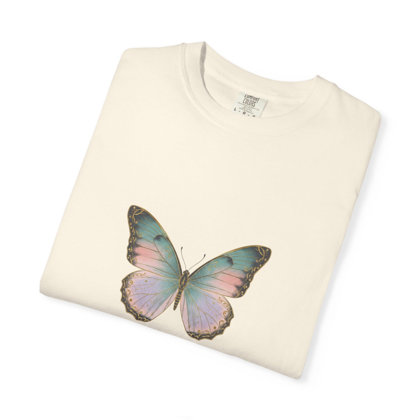 Retro 70s Vacation Butterfly T-shirt | Distressed Orange Teal Wings