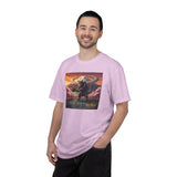 Catzilla Pickleball Destroyer T-shirt | Kaiju Cat Samurai, Mount Fuji Cherry Blossoms