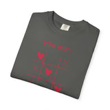 You Won My Heart tic tac toe T-shirt | Valentine heart game tee