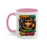 Straight Outta Meow The Kitty 90s Hip Hop Mug | Color Accent
