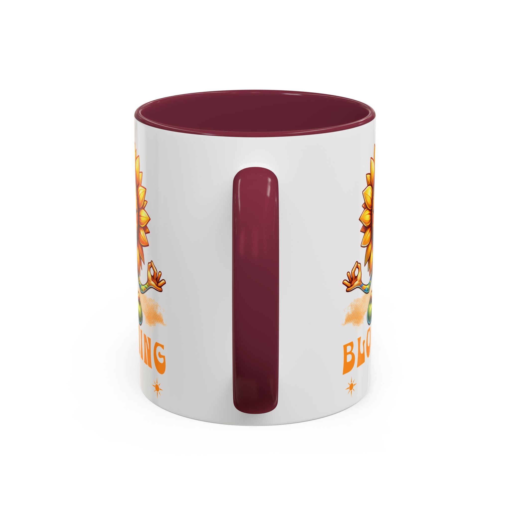 Blooming Sunflower Mug | Yoga Meditating Sunflower Ceramic Mug