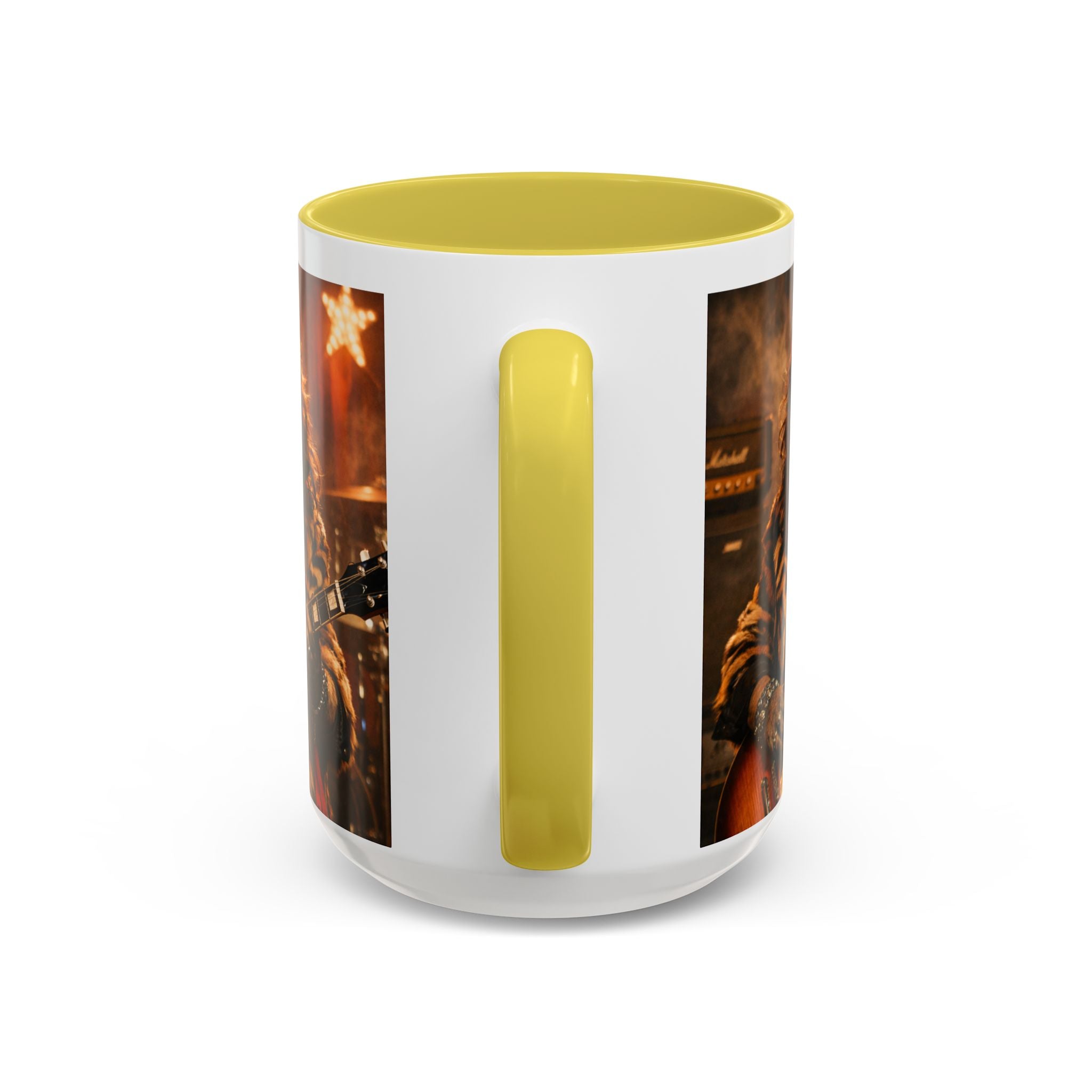 Rockstar Capybara with Guitar Mug | Color Accent Coffee Cup 11oz 15oz