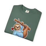 Sloth with Rose on Branch T-shirt | Cute Relaxed Animal Tee