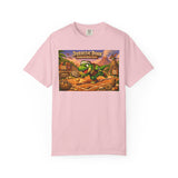 Jurassic Dink Pickleball Dinosaur Arcade Poster T-Shirt | Retro Video Game Shirt