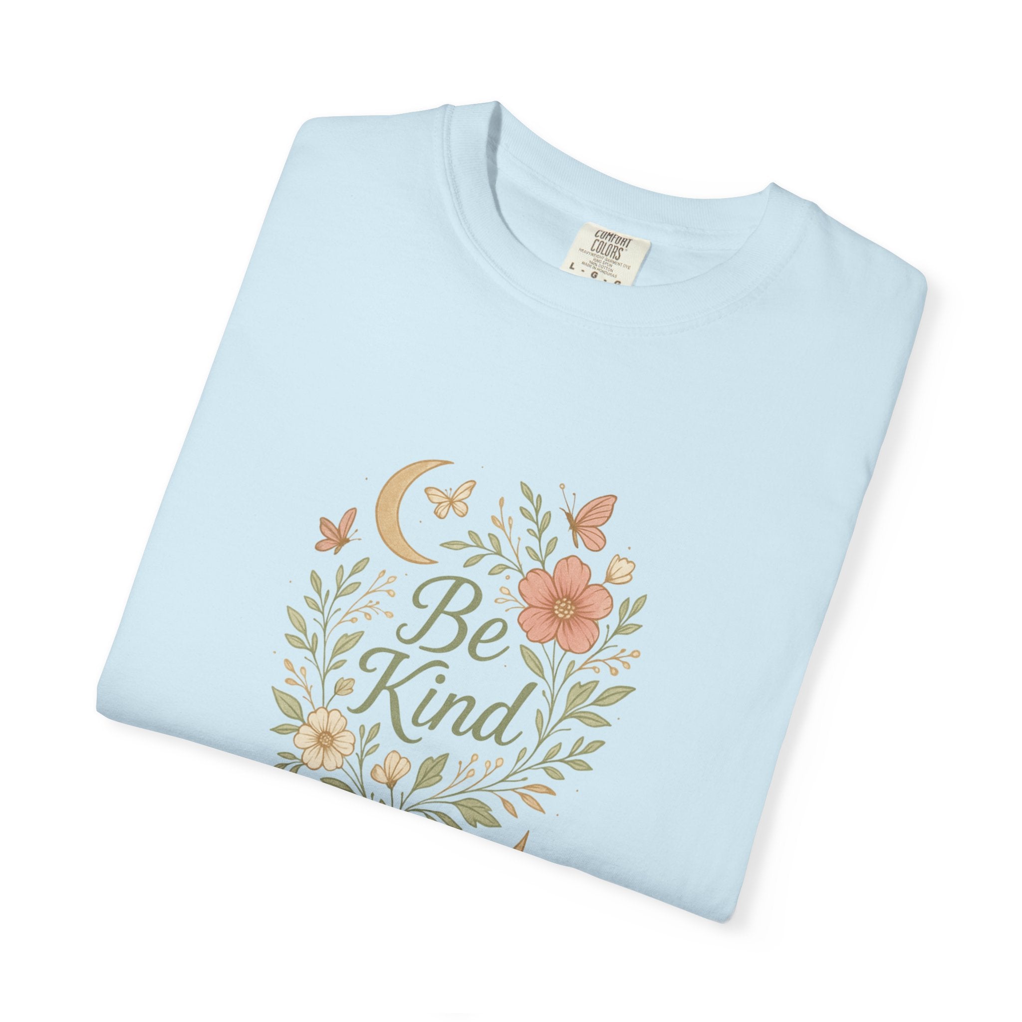Be Kind Floral Wreath T-Shirt | Positive Quote, Boho Botanical Design