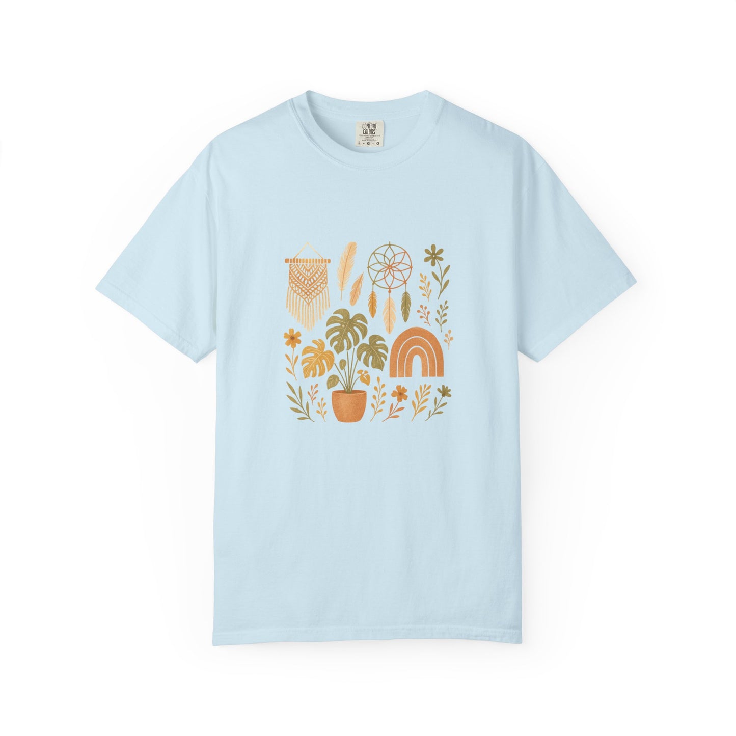 Boho Plants and Dreamcatcher T-Shirt | Rainbow, Monstera, Macrame