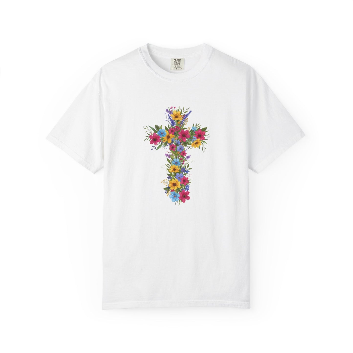 Floral Cross T-shirt | Colorful Flower Cross Tee, Christian Faith Shirt