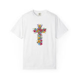 Floral Cross T-shirt | Colorful Flower Cross Tee, Christian Faith Shirt