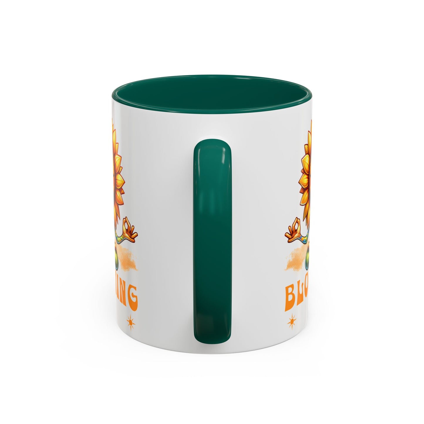 Blooming Sunflower Mug | Yoga Meditating Sunflower Ceramic Mug