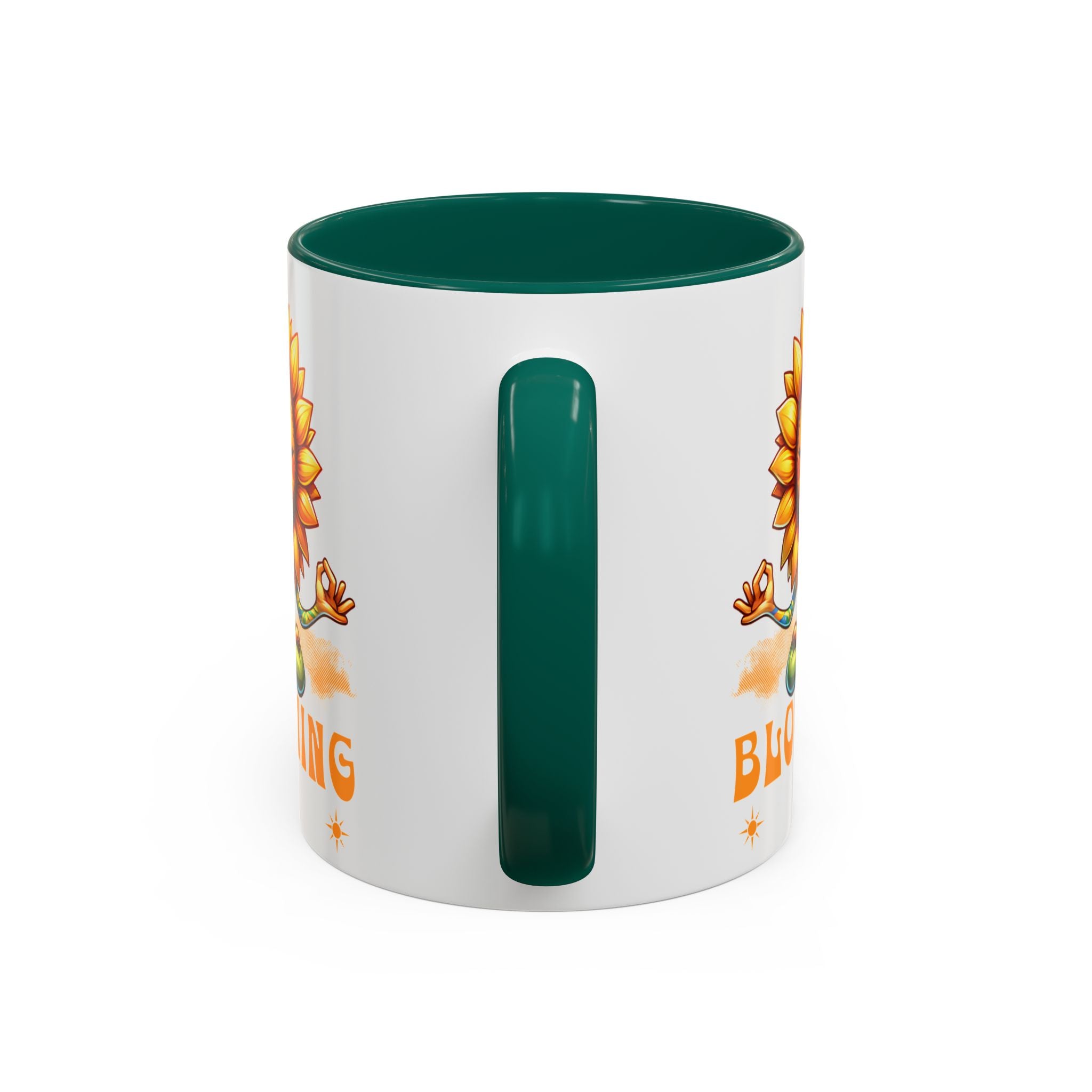 Blooming Sunflower Mug | Yoga Meditating Sunflower Ceramic Mug