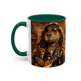 Rockstar Capybara with Guitar Mug | Color Accent Coffee Cup 11oz 15oz