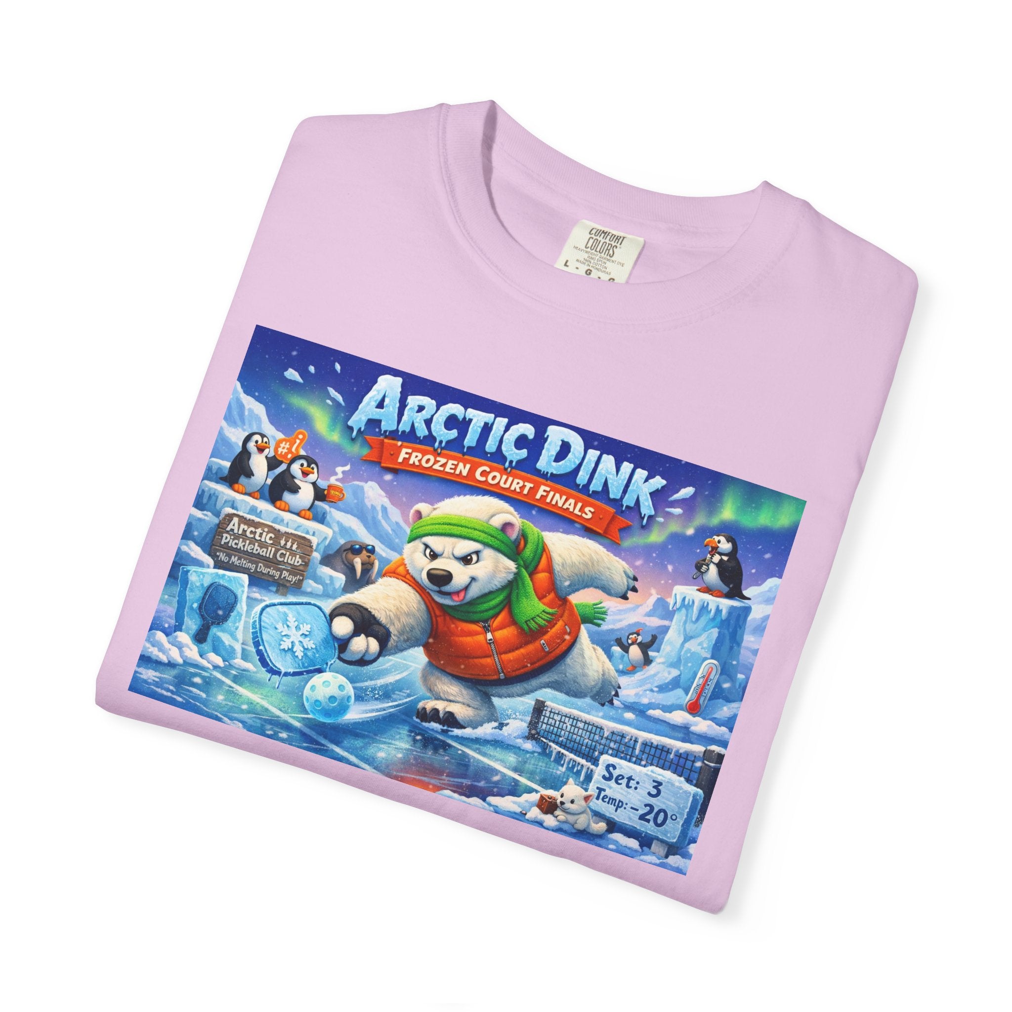 Arctic Dink Polar Bear Pickleball T-Shirt | Retro Game Art
