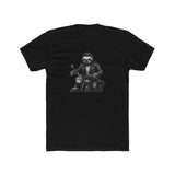 Biker Sloth Riding Motorcycle T-Shirt | Retro Monochrome Illustration