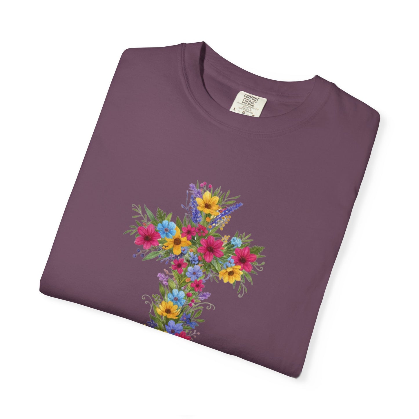 Floral Cross T-shirt | Colorful Flower Cross Tee, Christian Faith Shirt