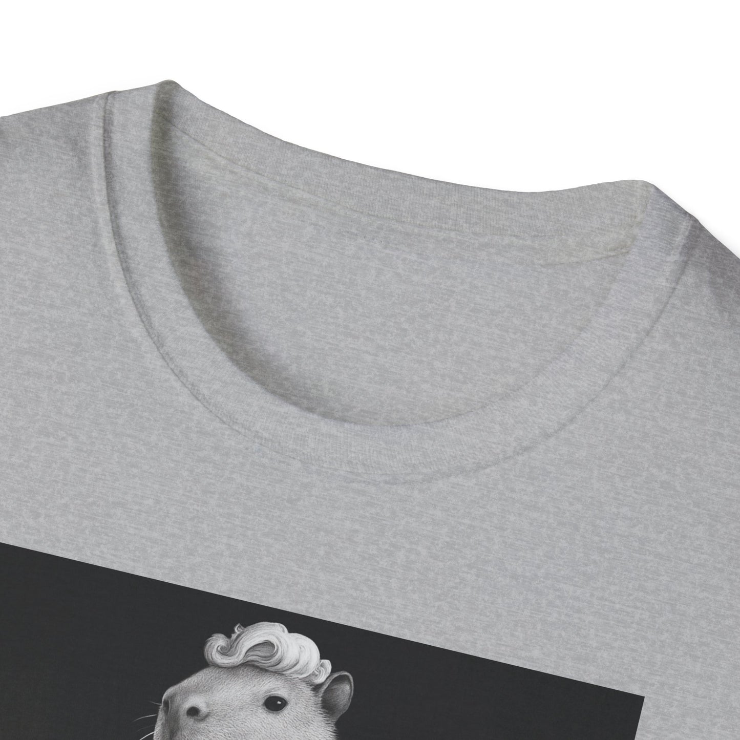 Capybara Blonde. Dress Pose T-Shirt | Retro Black & White Illustration