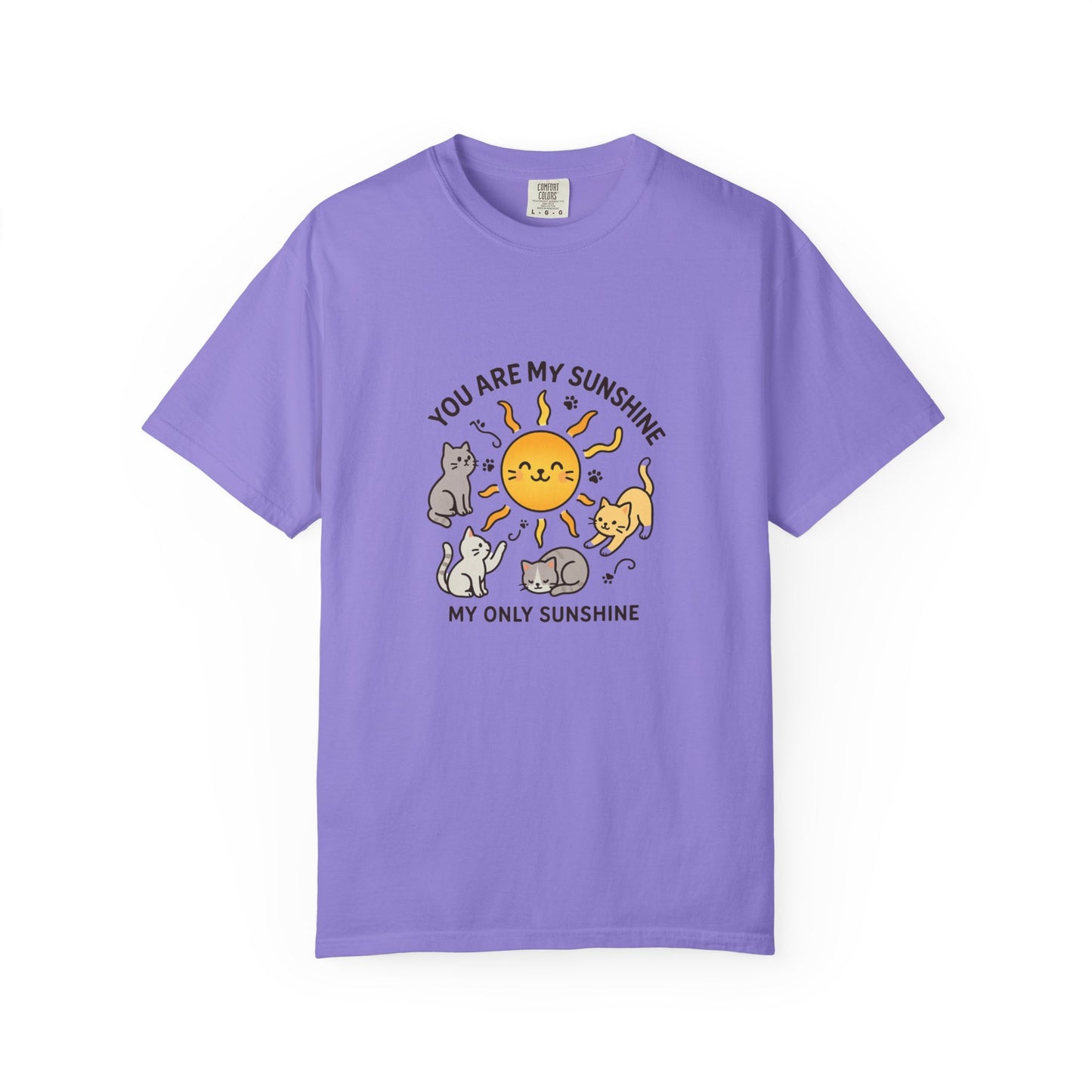 You Are My Sunshine Cat Illustration T-shirt | Cute Sun and Kittens