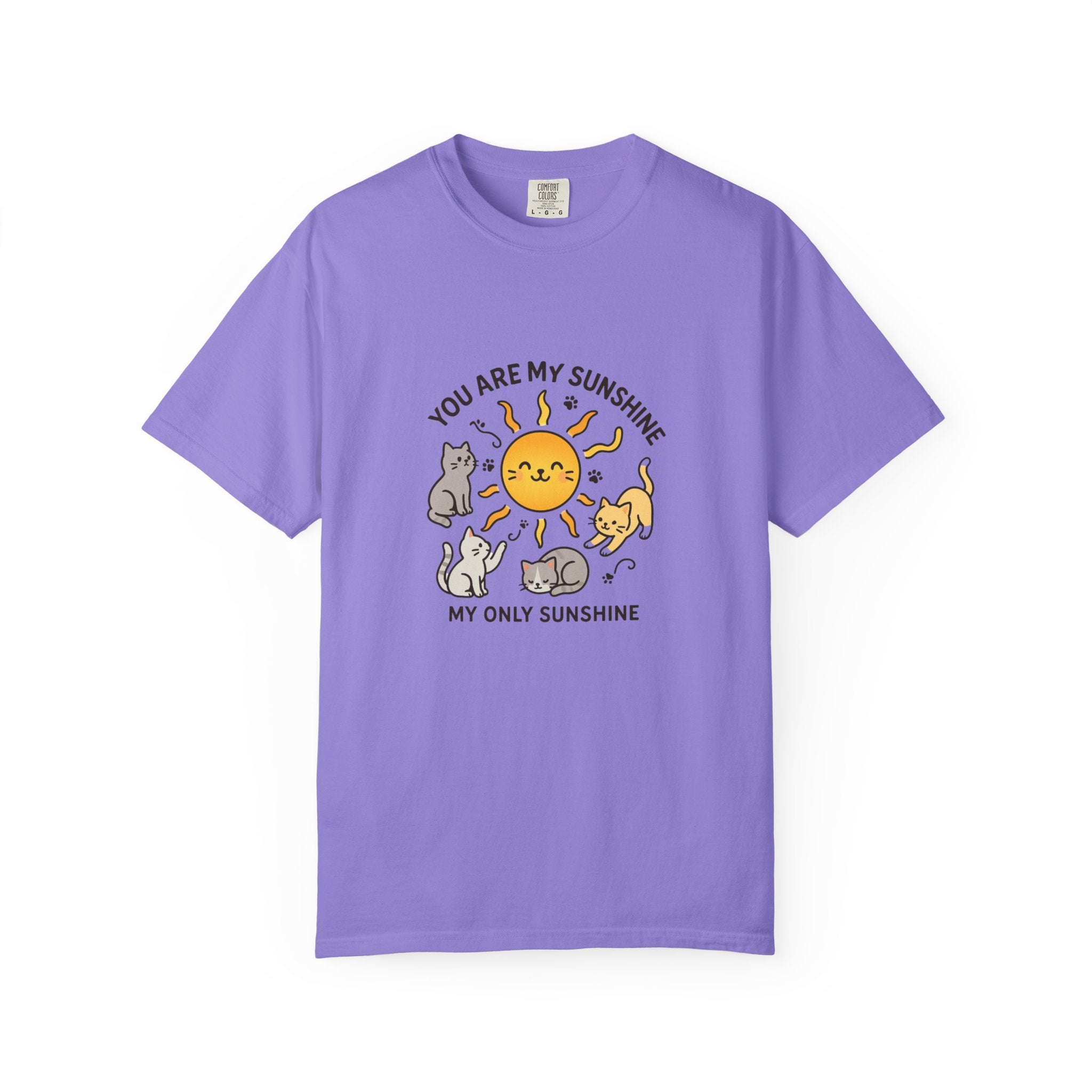You Are My Sunshine Cat Illustration T-shirt | Cute Sun and Kittens