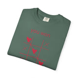You Won My Heart tic tac toe T-shirt | Valentine heart game tee