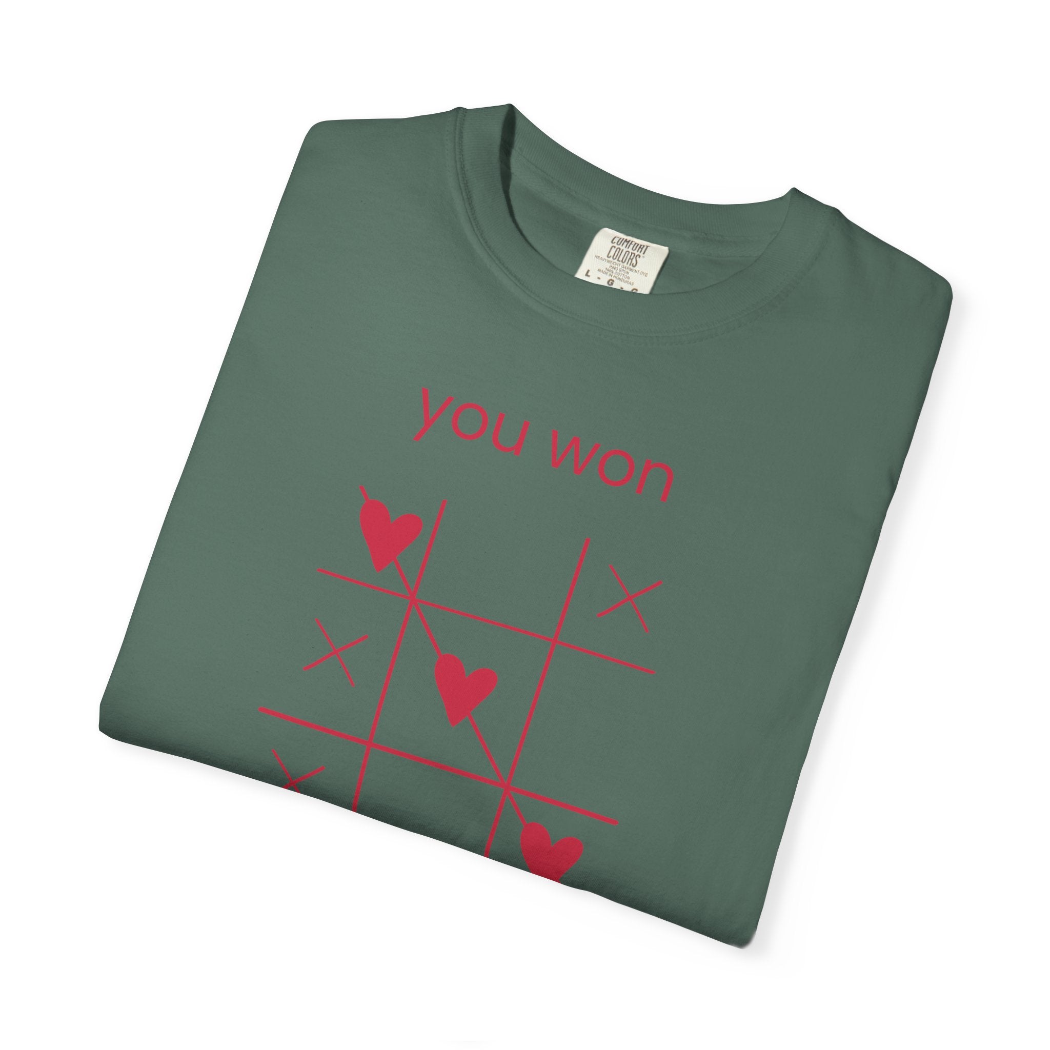 You Won My Heart tic tac toe T-shirt | Valentine heart game tee